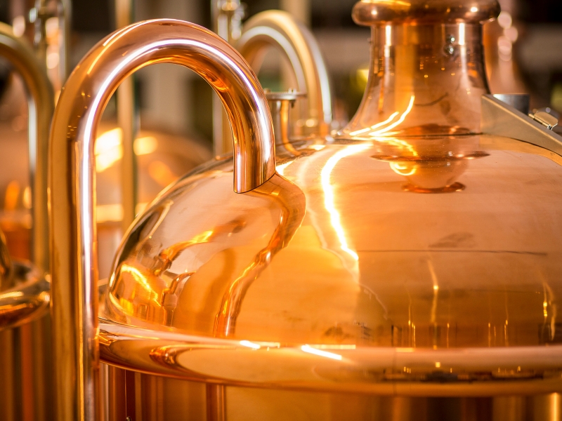 Detailaufnahme von Kupferelemten einer Braunlage