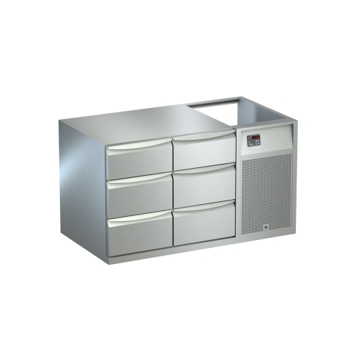 Rendering von Gastronormkühlung mit 2x drei Laden